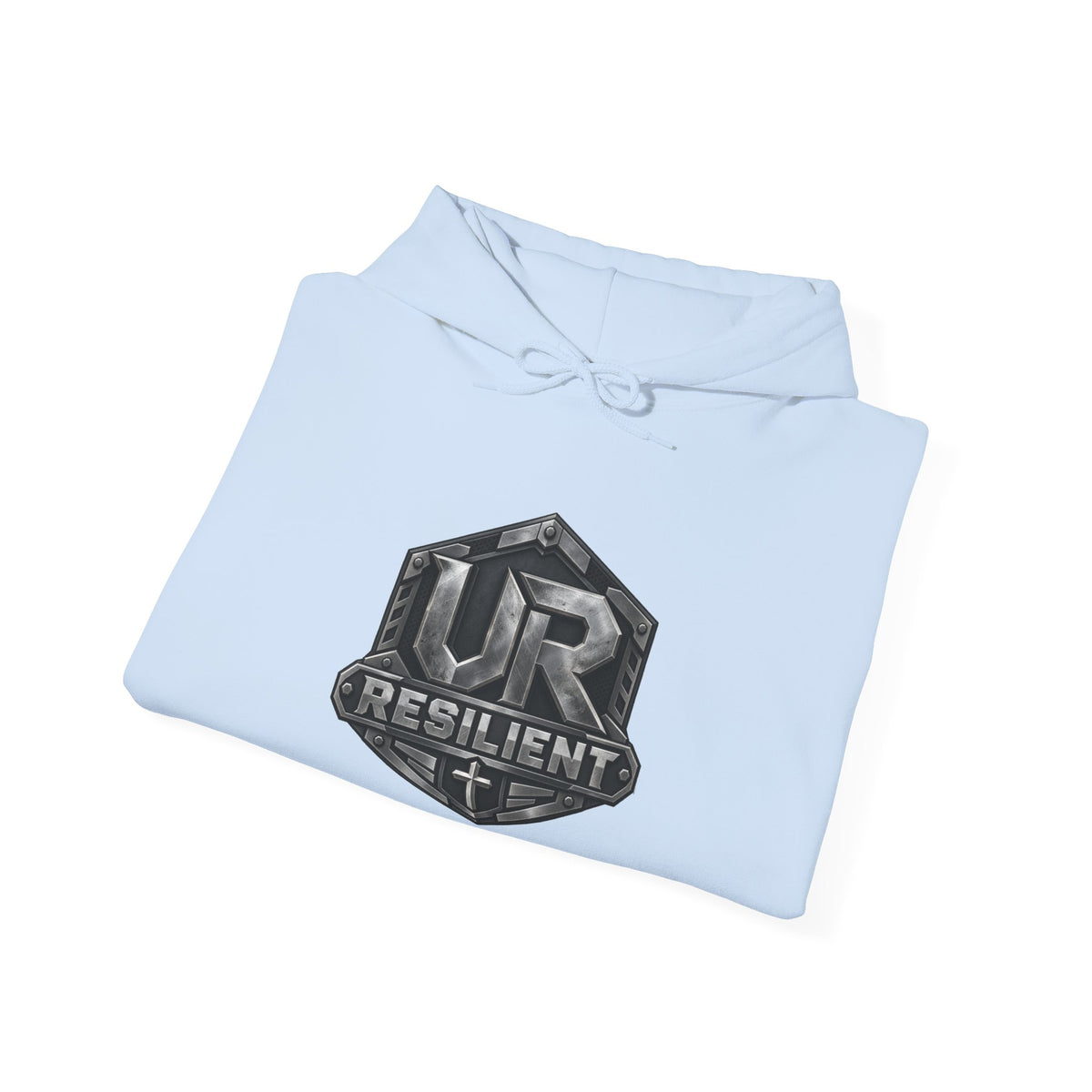 Resilient Shield Hoodie — Vintage Emblem Christian Faith Pullover