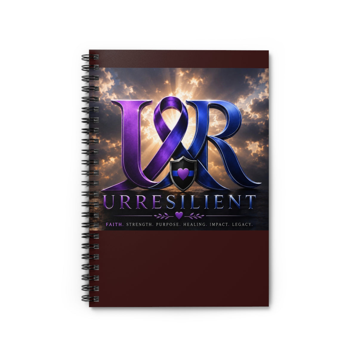 Resilient Spiral Notebook — 'URRESilient' Inspirational Journal with Ribbon Emblem