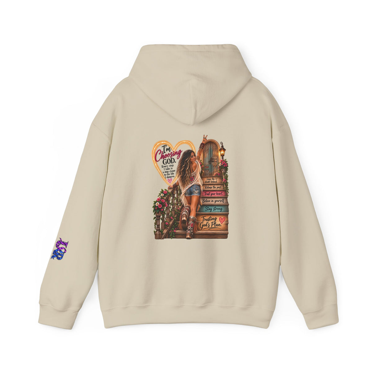 Christian Faith Hoodie — Proverbs 16:9 Inspirational Pullover with Vintage Signback Graphic
