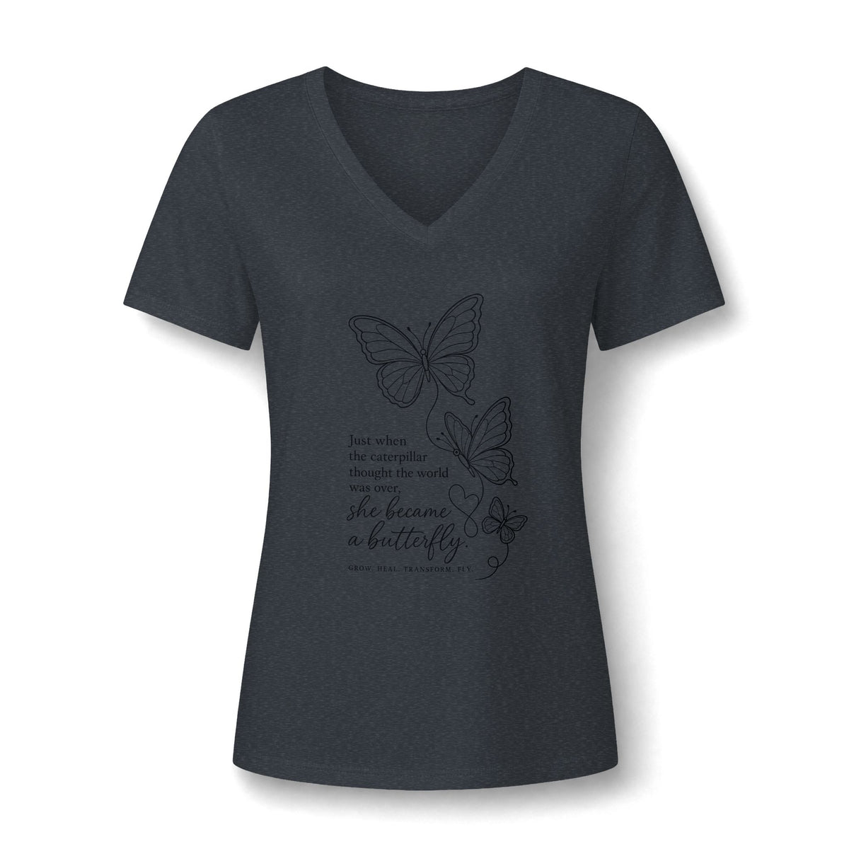 Women's Relaxed Heather CVC V-Neck Tee