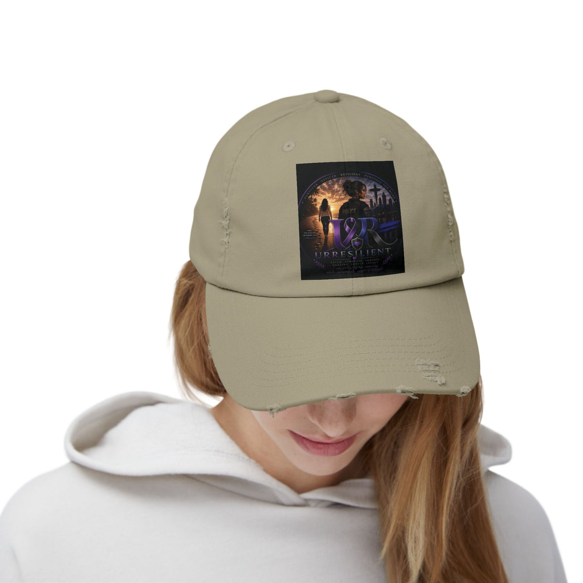 Distressed Baseball Cap — Retro Sci‑Fi Poster Design