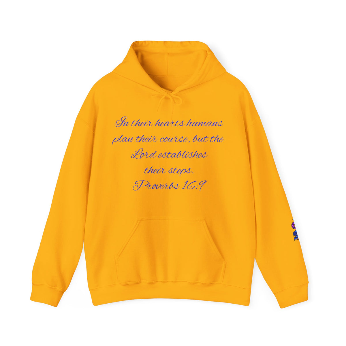 Christian Faith Hoodie — Proverbs 16:9 Inspirational Pullover with Vintage Signback Graphic