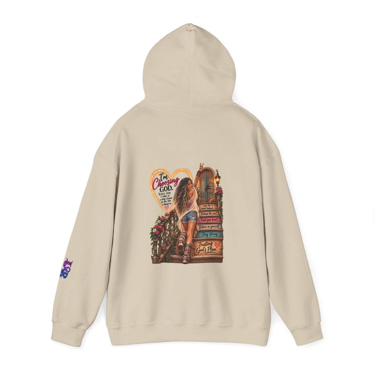Christian Faith Hoodie — Proverbs 16:9 Inspirational Pullover with Vintage Signback Graphic