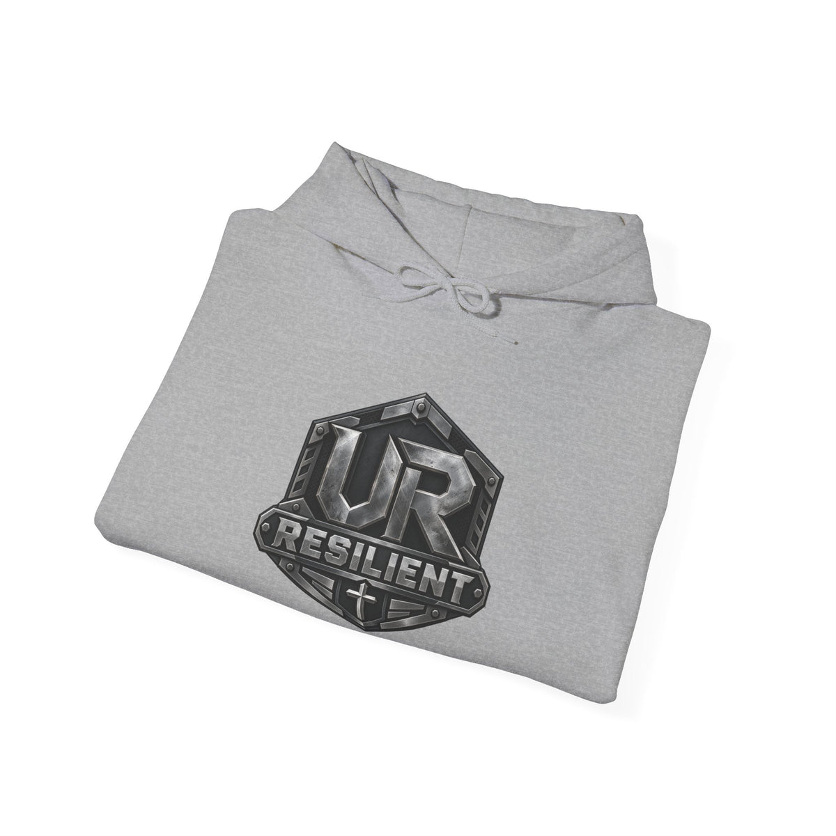 Resilient Shield Hoodie — Vintage Emblem Christian Faith Pullover