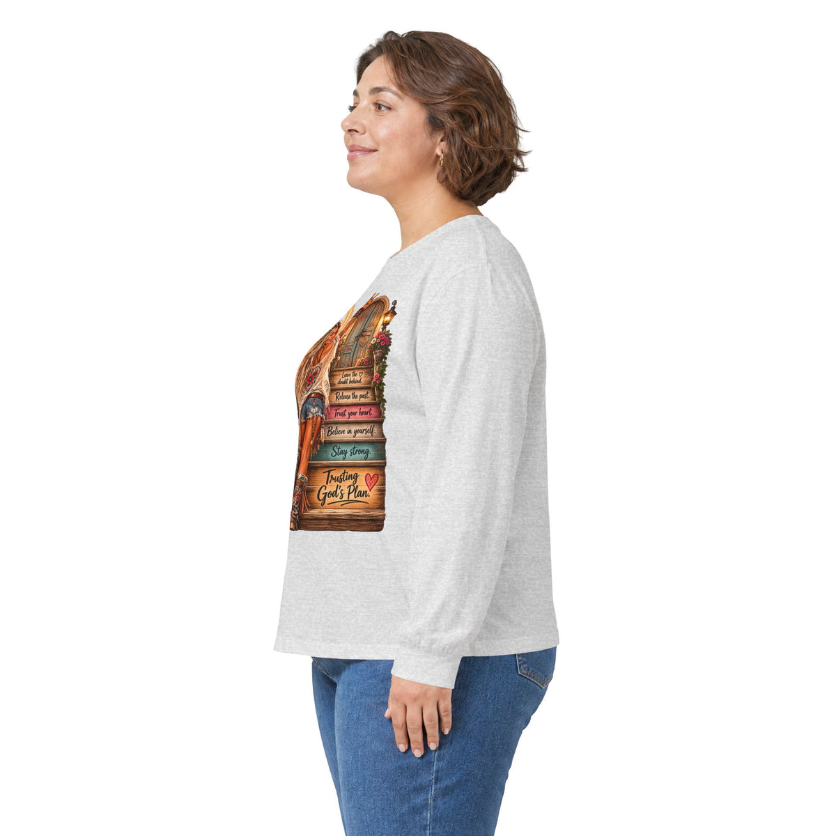 Faithful Journey Long Sleeve Tee — "The Road to God" Inspirational Christian Shirt