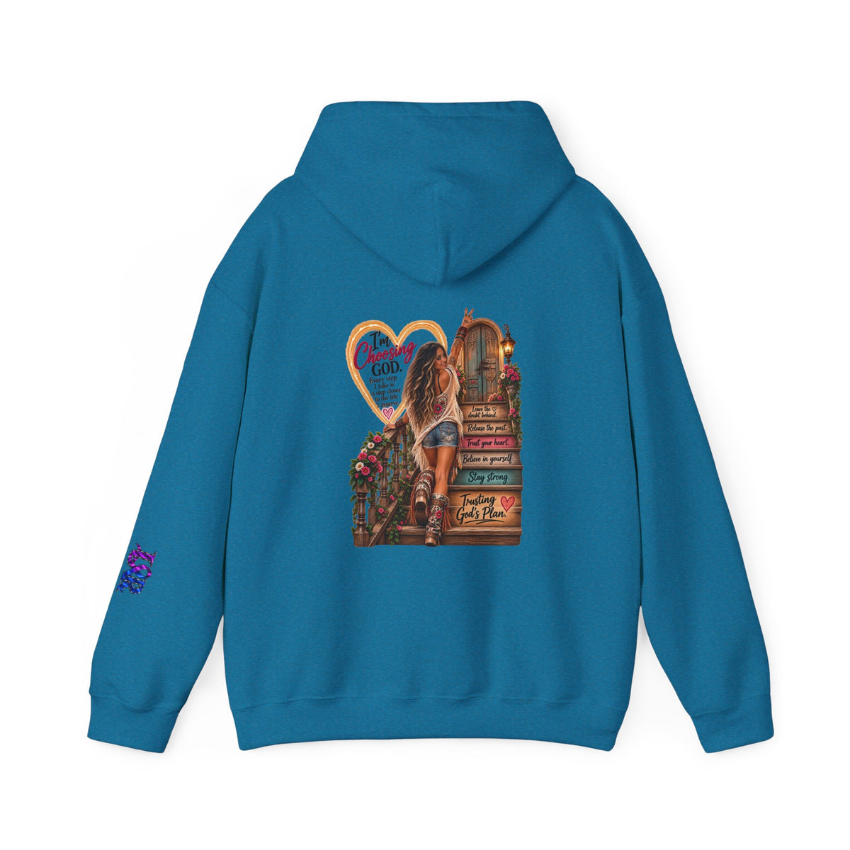 Christian Faith Hoodie — Proverbs 16:9 Inspirational Pullover with Vintage Signback Graphic