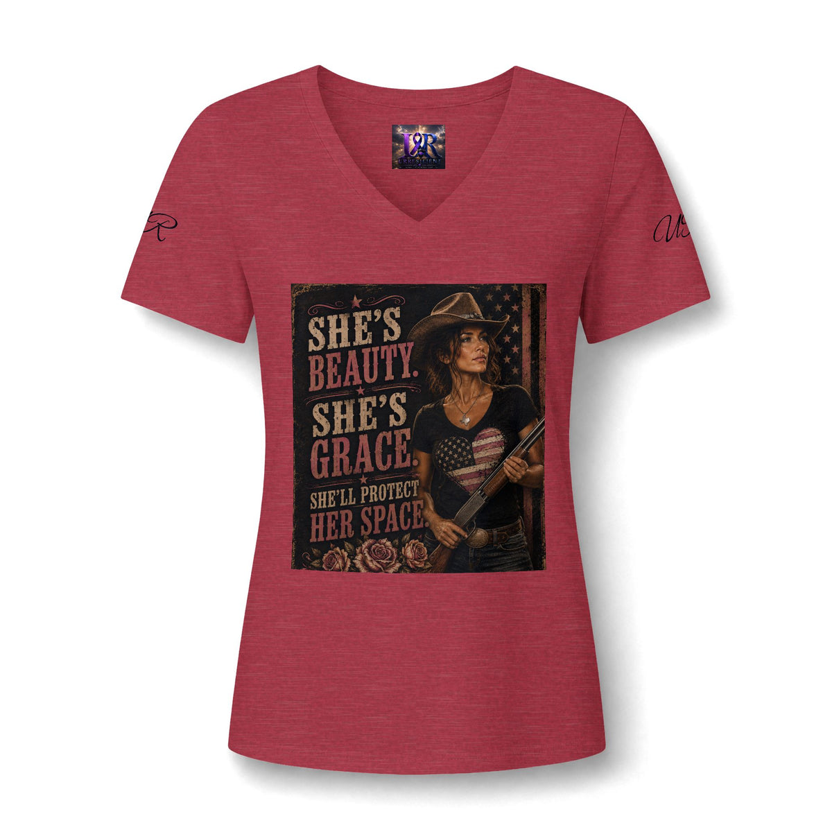 Women's Relaxed Heather CVC V-Neck Tee