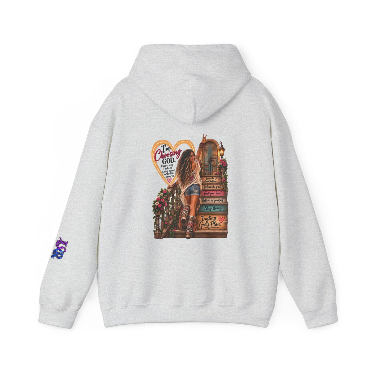 Christian Faith Hoodie — Proverbs 16:9 Inspirational Pullover with Vintage Signback Graphic