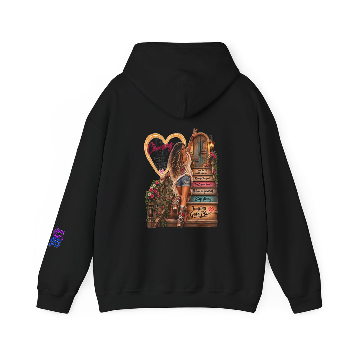 Christian Faith Hoodie — Proverbs 16:9 Inspirational Pullover with Vintage Signback Graphic