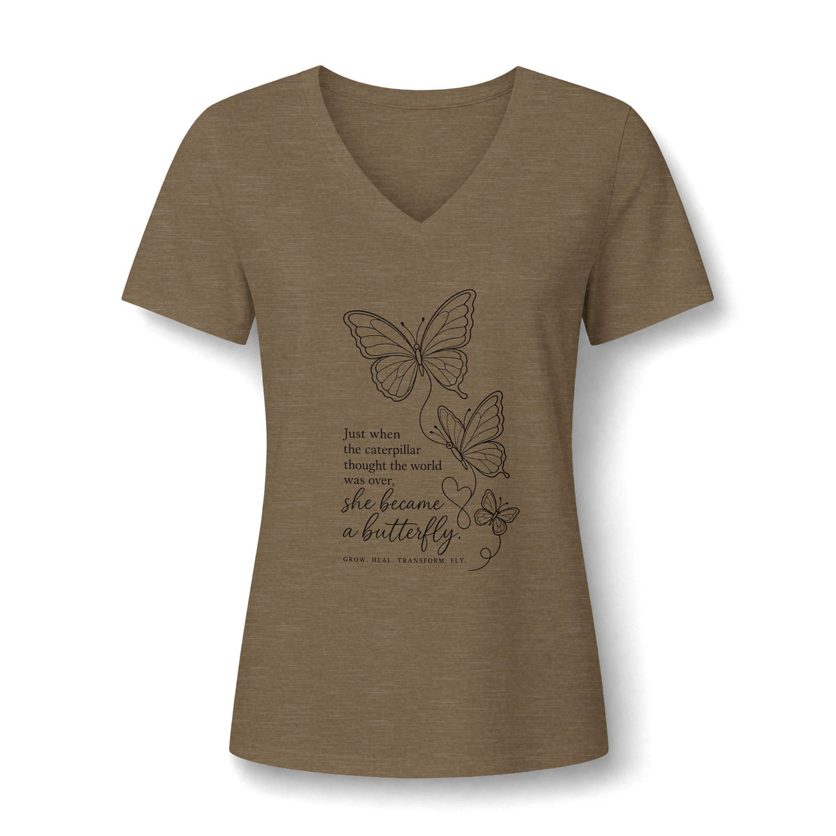 Women's Relaxed Heather CVC V-Neck Tee