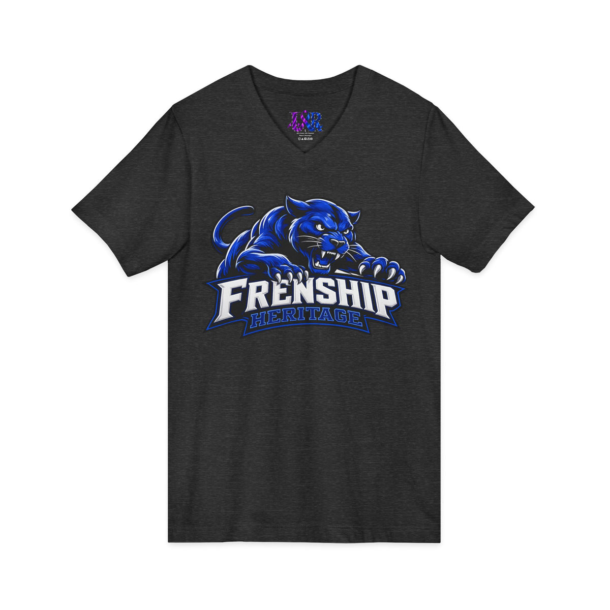 Friendship Panthers Mascot V-Neck Tee — School Spirit Sports T-Shirt