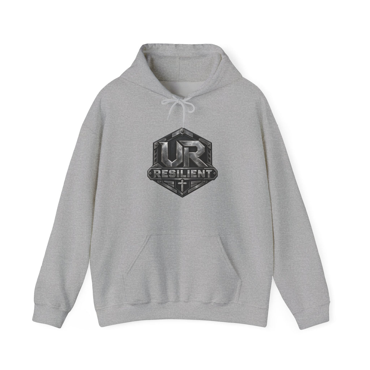 Resilient Shield Hoodie — Vintage Emblem Christian Faith Pullover