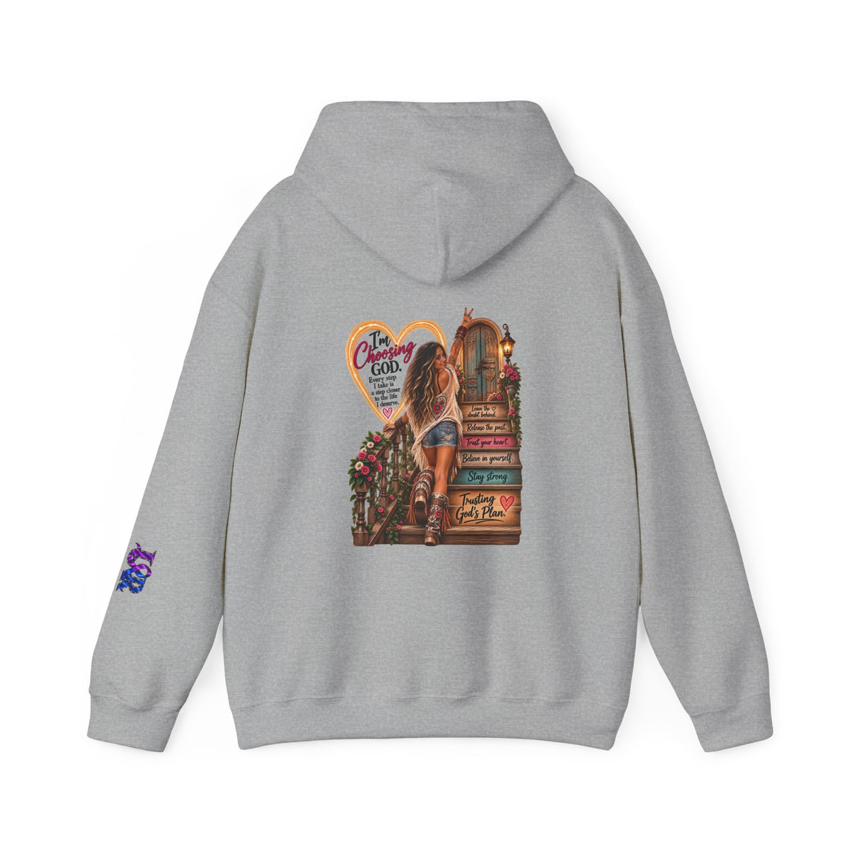 Christian Faith Hoodie — Proverbs 16:9 Inspirational Pullover with Vintage Signback Graphic